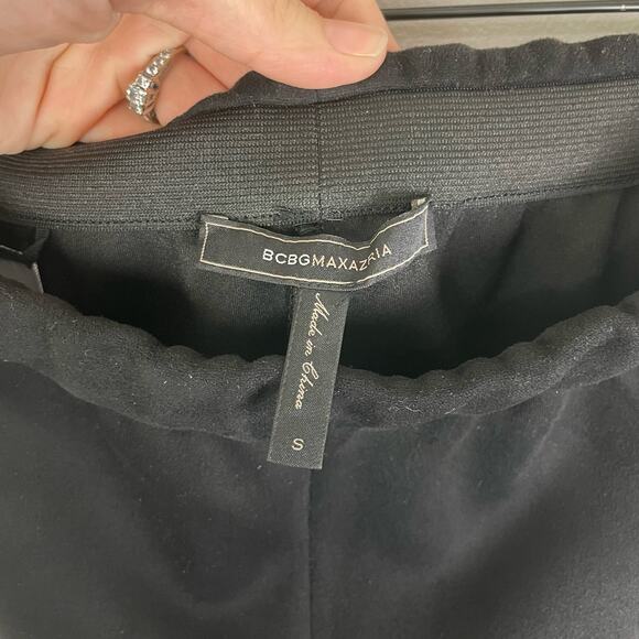 BCBGMAXAZRIA Womens Prescott Black Faux Suede High Waist Pull On Ankle Pants - Picture 6 of 8